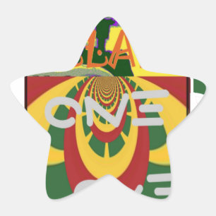 Love Message in Rasta Colours Art Print Star Sticker