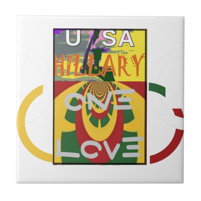 Love Message in Rasta Colours Art Print Tile (Front)