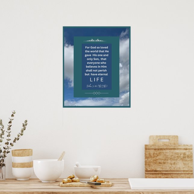 Love Message - John 3-16 - 20 x 24 Poster (Kitchen)