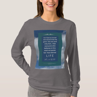 Love Message - John 3-16 - Long Sleeve Med Grey T-Shirt