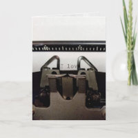 love message on retro typewriter