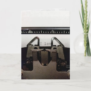 love message on retro typewriter card