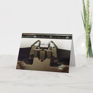 love message on retro typewriter card