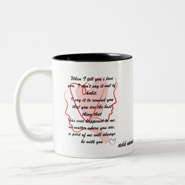love messages  Two-Tone coffee mug (Left)