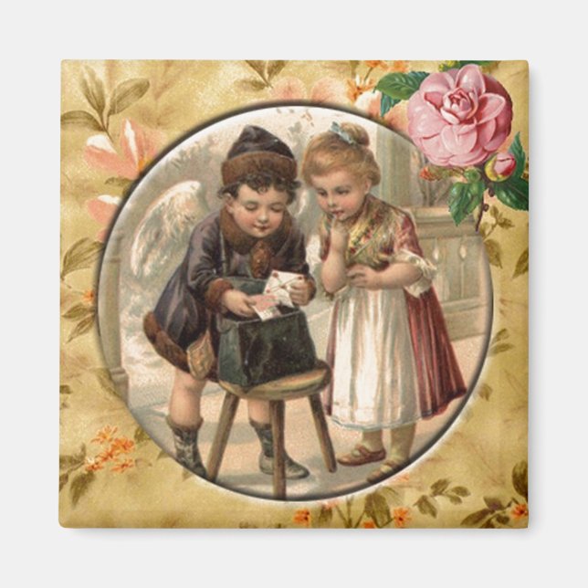 Love Messenger Vintage Victorian Custom Magnet (Front)