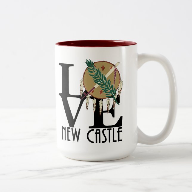 LOVE Mew Castle Oklahoma 15oz Two-Tone Coffee Mug (Right)