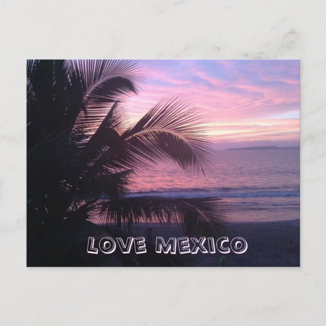Love Mexico Sunset Postcard (Front)