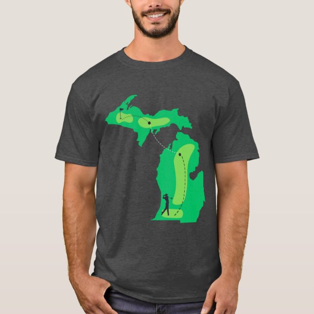 Love Michigan Golfer Golf Michigan T-Shirt (Front)