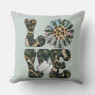 Love Military Sunflower Cushion