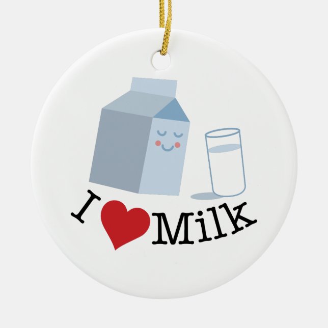 Love Milk Ceramic Tree Decoration (Front)