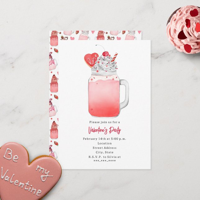 Love Milkshake Valentine's Party Invite (Creator Uploaded)