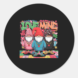 Love Mine Gnomes Urban Street Art Valentines Graff Classic Round Sticker