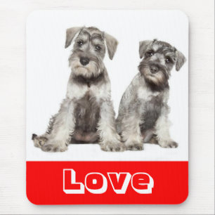 Love Miniature Schnauzer  Puppy Dog  Mouse Pad