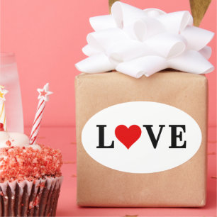 LOVE Minimalist Elegant Oval Sticker