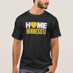 Love Minnesota Purple & Yellow Heart Minnesota Hom T-Shirt