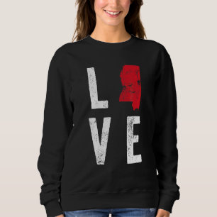 Love Mississippi Map America American Independence Sweatshirt