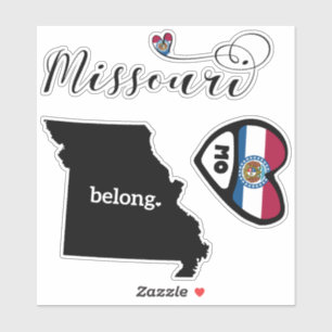 Love Missouri, 3 Designs, Die Cut Stickers