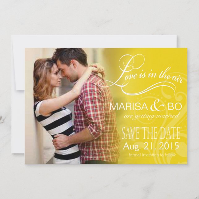 Love Mist Photo Save the Date | yellow (Front)