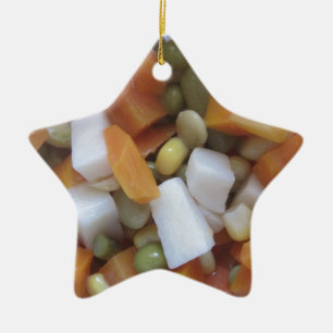 Love Mixed Vegetables Ceramic Ornament