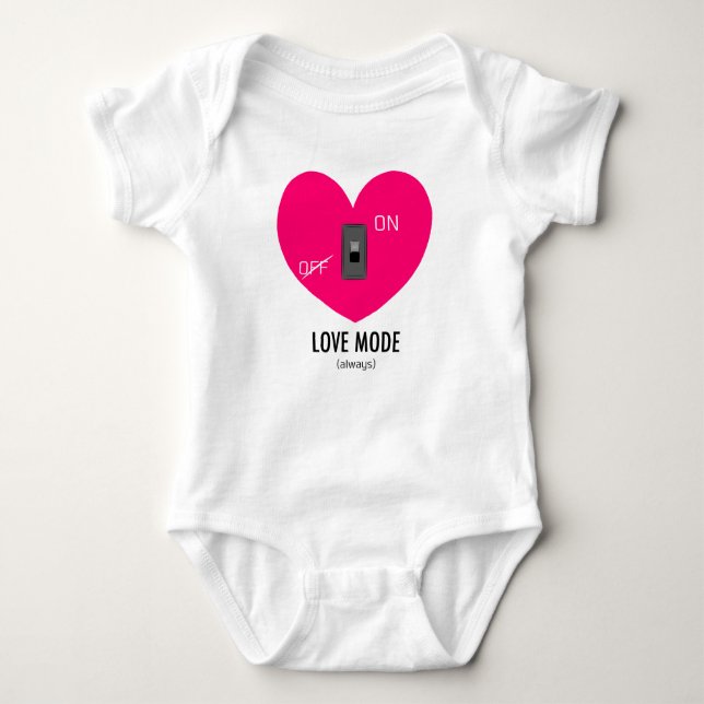 LOVE MODE (always) Baby Bodysuit (Front)