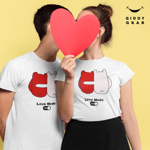 Love Mode On Cute Bear Couple Valentine's  T-Shirt