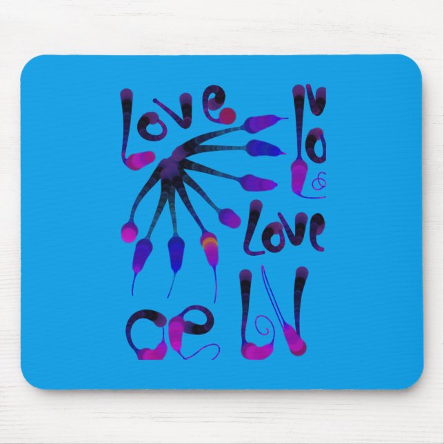 LOVE_MODERN_BLUE_SO CUTE MOUSE PAD (Front)