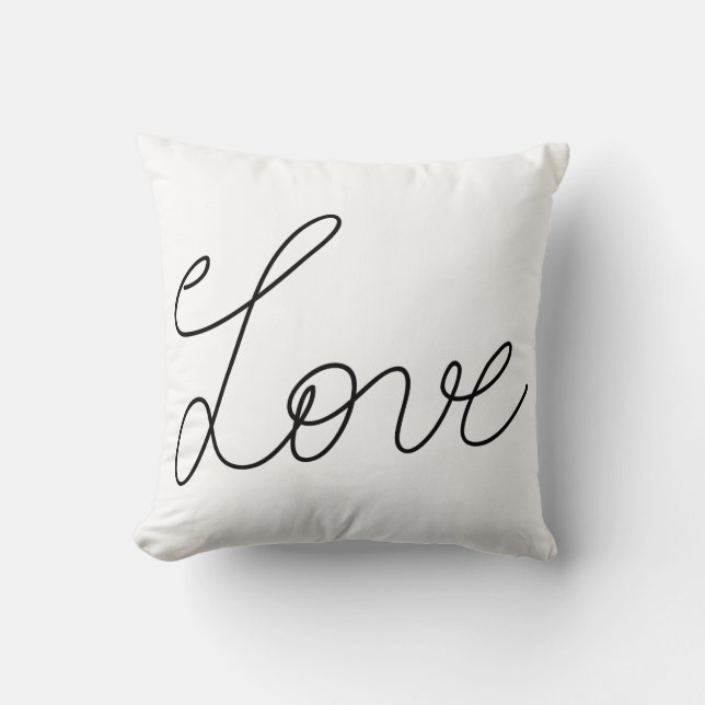 Love Modern Calligraphy Script Cushion (Front)
