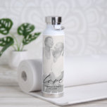 Love Modern Chic Calligraphy Simple Wedding Photo Water Bottle<br><div class="desc">Simple photo water bottle with "love" in calligraphy along with your names and wedding date over your favourite picture.  A minimalist design with chic typography for an elegant touch perfect for a wedding gift or for a newlywed couple for their first anniversary.</div>