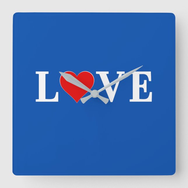 LOVE modern chic Square Wall Clock (Front)