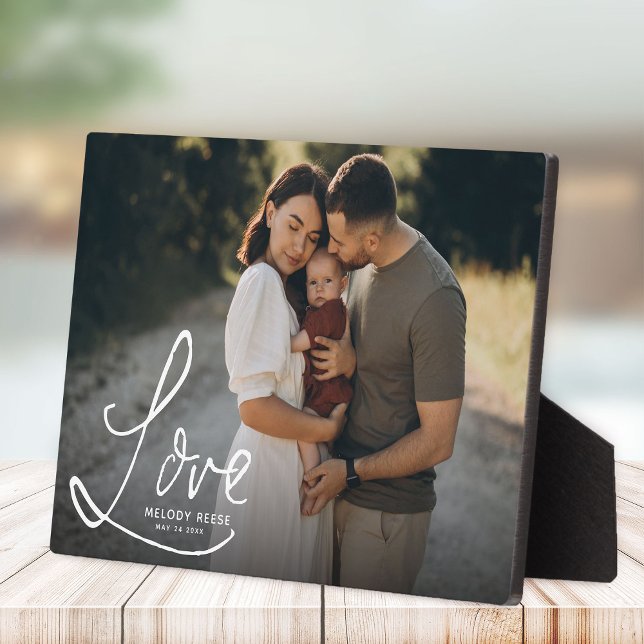 LOVE Modern Elegant Family Photo Keepsake Plaque (LOVE Modern Elegant Family Photo Keepsake Plaque)