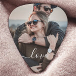 Love Modern Photo Guitar Pick<br><div class="desc">Add your photo with handwritten calliography Love.</div>