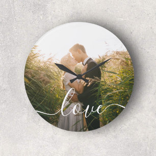 Love Modern Simple Photo Large Clock