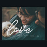 Love modern typography overlay couple photo faux canvas print<br><div class="desc">Showcase your favourite wedding pictures with this modern print,  with the word Love in a beautiful text overlay. You can easily change the colour and size of the text to fit your picture.</div>