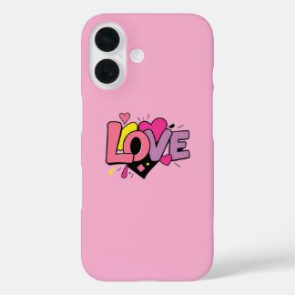 Love Modern Watercolor Artsy Valentine's Day iPhone 16 Case