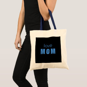Love Mom Blue Baby Shower Tote Bag