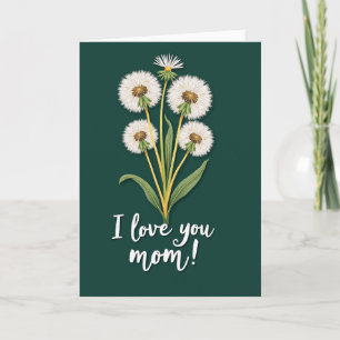 Love Mom Dandelion Fluffy Card