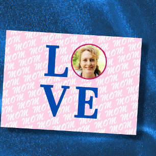Love Mom Love Mother modern chic custom photo Card