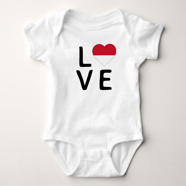 Love - Monaco Flag Baby Bodysuit (Front)