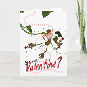 Love Monkey Valentine's Day Card - Be My Valentine