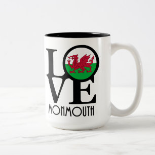 LOVE Monmouth Wales 15oz Two-Tone Coffee Mug