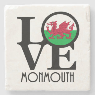 LOVE Monmouth Wales Stone Coaster