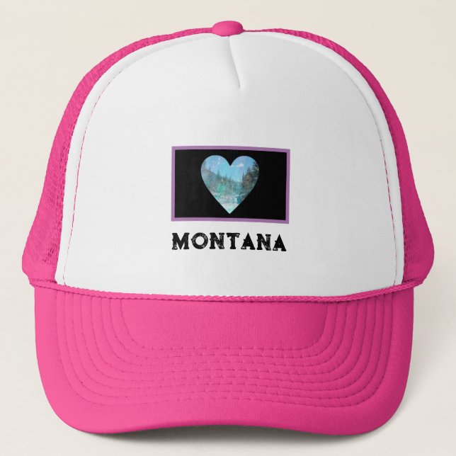 Love Montana heart trucker hat (Front)