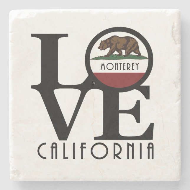 LOVE Monterey California Stone Coaster (Front)
