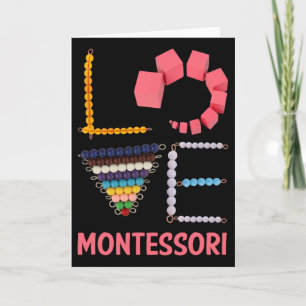 Love Montessori Education Math Teacher  Card