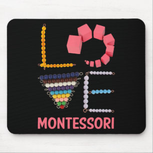 Love Montessori Education Math Teacher Mouse Pad