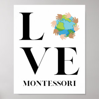 Love | Montessori | Hands Around The World Poster