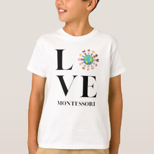 Love   Montessori   Kids Around The World  T-Shirt