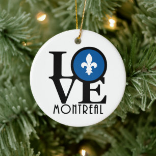 LOVE Montreal Quebec Ceramic Ornament