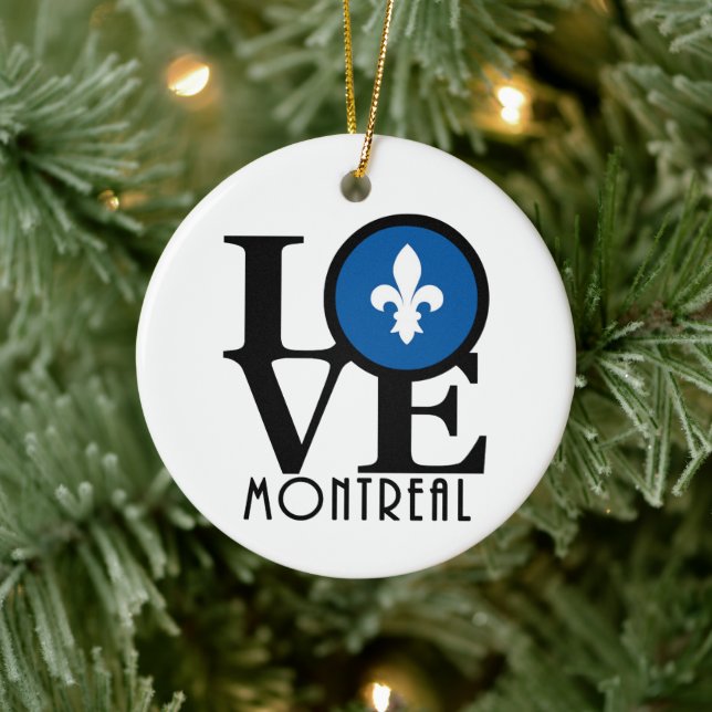LOVE Montreal Quebec Ceramic Ornament (Tree)