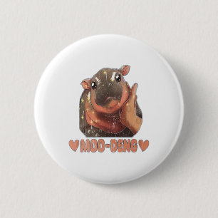Love Moo Deng T-Shirt 6 Cm Round Badge